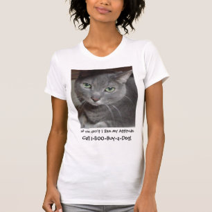 T-shirt Humour d'attitude de chat bleu russe