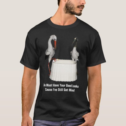 T-shirt Humour de bébé de cigogne (Devant)
