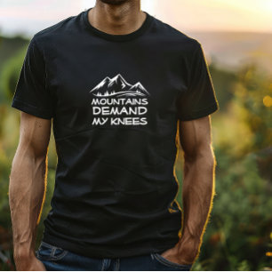 T-shirt Humour de camping de randonnée noir blanc