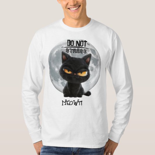 T-shirt humour de chat "Ne pas stresser la viande" (Devant)
