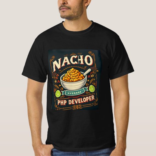 T-shirt Humour de code Cheesy - Nacho Développeur PHP moye (Devant)