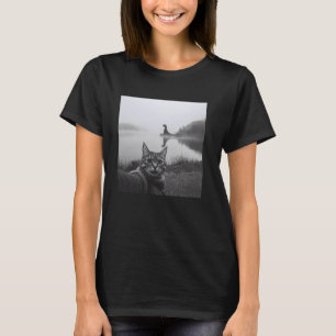 T-shirt Humour de Cryptide Drôle Chat Selfie Avec Nessie L