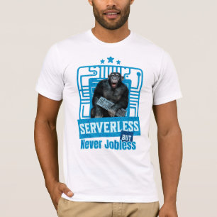 T-shirt Humour de développeur singe drôle sans serveur