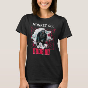 T-shirt Humour de développeur Web « Le singe voit, code, f