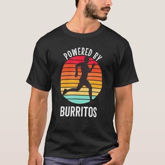 T-shirt Humour De Fonctionnement Alimenté Par Burritos Tra (Devant)