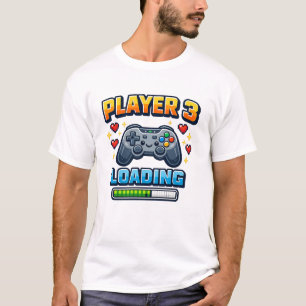 T-shirt Humour de jeu Joueur 3 Chargement Annonce de bébé