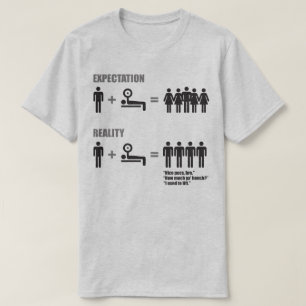 T-shirt Humour de la musculation - Attentes contre réalité