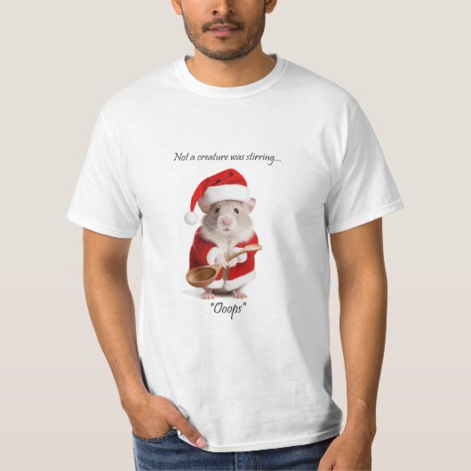 T-shirt Humour de Noël pas une créature remuait la souris (Devant)