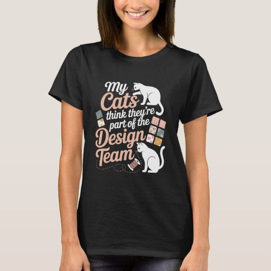 T-shirt Humour de patchwork pour amateur de chat Couture T (Devant)