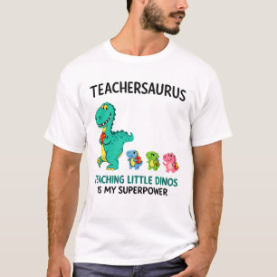 T-shirt Humour de professeur Teachersaurus avec de petits