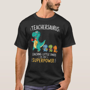T-shirt Humour de professeur Teachersaurus avec de petits