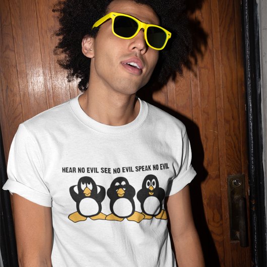 T-shirt Humour de trois pingouins sages