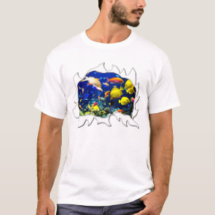 T-shirt Humour drôle déchiré de poissons tropicaux