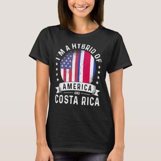 T-shirt Humour du drapeau du patriote costaricain américai (Devant)
