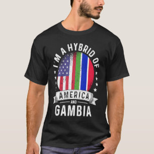 T-shirt Humour du drapeau gambien-américain du patriote