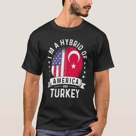 T-shirt Humour du drapeau turkmène-patriote américain (Devant)