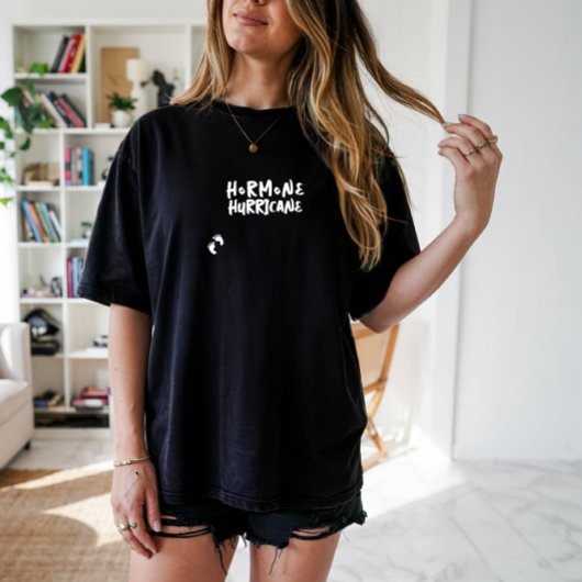 T-shirt Humour empreinte bébé grossesse gris