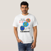 T-shirt Humour mathématique 3.14 Pi orange jaune bleu (Devant entier)