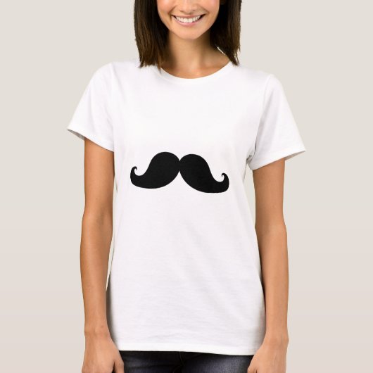 T-shirt Humour noir drôle de moustache (Devant)