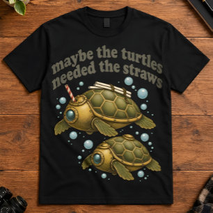 T-shirt Humour Noir Peut-Être Que Les Tortues Avaient Beso