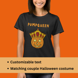 T-shirt Humour Queen Citrouille Pun Couple Costume d'Hallo