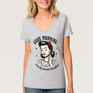T-shirt Humour rétro des Assassins du bon matin ayant écho