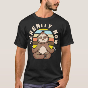 T-shirt Humour Sérénité Maintenant Yoga Paresseux Vintage