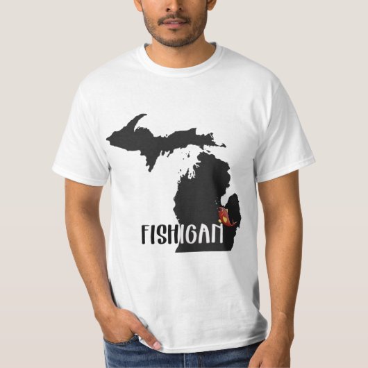 T-shirt Humour sportif pêcheur du Michigan (Devant)