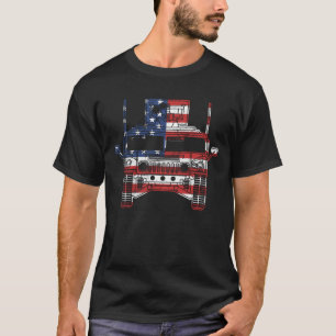 T-shirt Humvee American Flag Véhicule militaire avant Humv