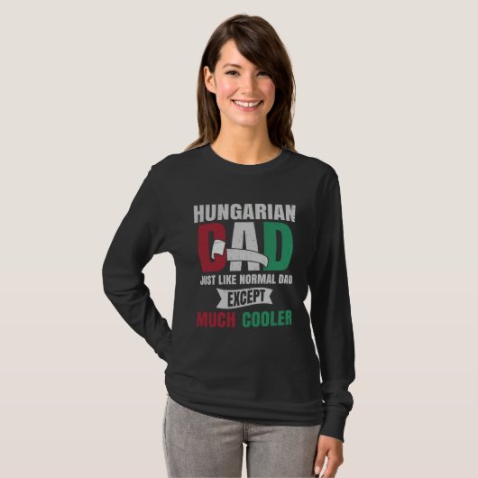 T-shirt Hungarian  for Men Dad with Flag of Hungary Roots (Devant entier)
