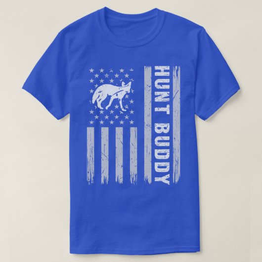 T-shirt Hunt Buddy American Flag USA Coyote Hunter (Design devant)