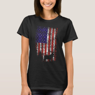 T-shirt Hunter Deer Forest US Drapeau Amérique Chasse Patr