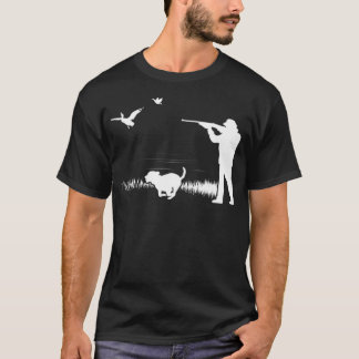 T-shirt Hunter Dog Duck dog head dog head