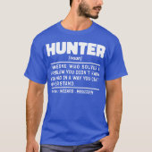 T-shirt Hunter Noun Définition Chasse Sarcasm Lover Cool (Devant)