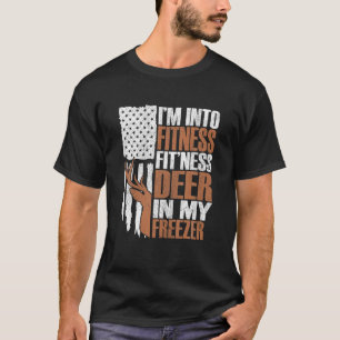 T-shirt Hunter Papa Fitness Deer Dans Mon Congélateur Drôl