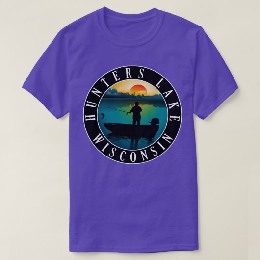T-shirt Hunters Lake Wisconsin Fishing (Design devant)