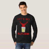 T-shirt Hunting & Beer Festive Lets Get Blitzen Christmas (Devant entier)