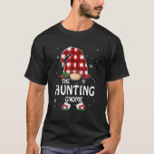 T-shirt Hunting Gnome Buffalo Plaid Matching Family Christ (Devant)