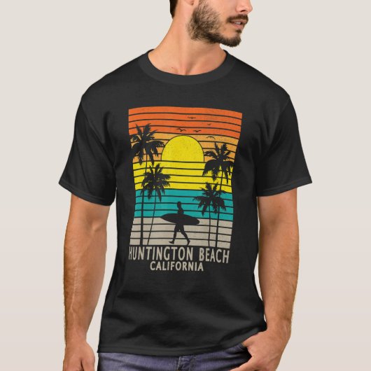T-shirt Huntington Beach California CA Surfer Surfing Surf (Devant)