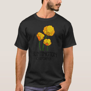 T-shirt Huntington California CA Poppy Flower State City V