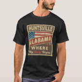 T-shirt HUNTSVILLE, AL C'est là que commence mon histoire (Devant)