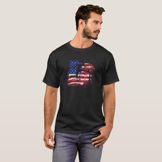 T-shirt Hurdler US Flag Athletics Track & Field Hurdler (Devant entier)