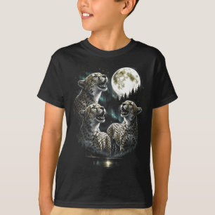 T-shirt Hurlement 3 guépard vers la lune style rétro vinta