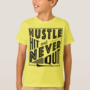 T-shirt Hurler Hustle Hit & Never Quit, GAA Jeux Gaelic