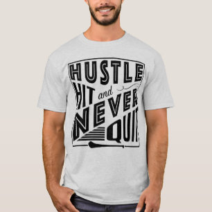 T-shirt Hurler Hustle Hit & Never Quit, GAA Jeux Gaelic
