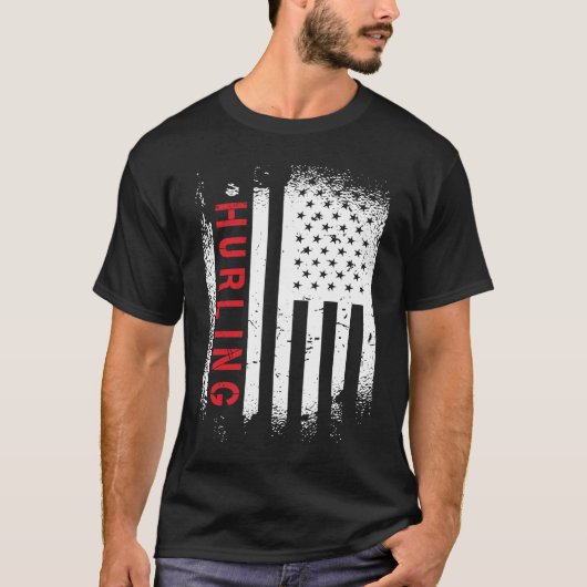 T-shirt Hurling American Flag (Devant)