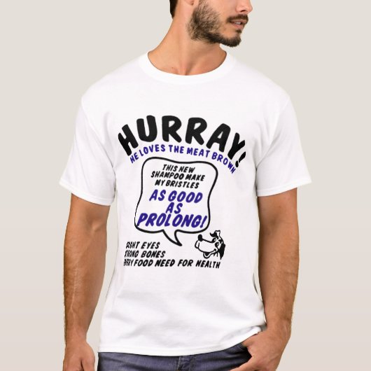 T-shirt hurray--amour-le-viande-brun (Devant)