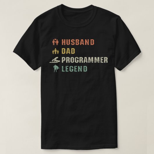 T-shirt Hus Papa ProgrammeurPères Jour Coder ordinateur (Design devant)