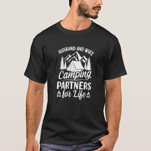 T-shirt Husband and Wife Camping Partners for Life Camper (Devant)