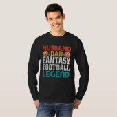 T-shirt Husband Dad Fantasy Football Legend Men Retro (Devant entier)